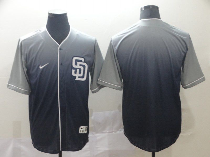 Men San Diego Padres Blank Grey Nike Fade MLB Jersey